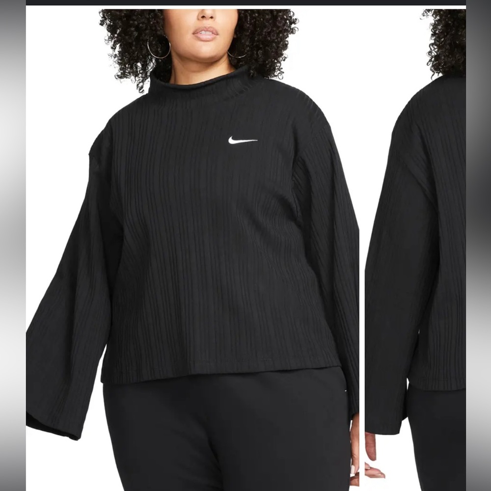 Rib Mock Neck Sweatshirt